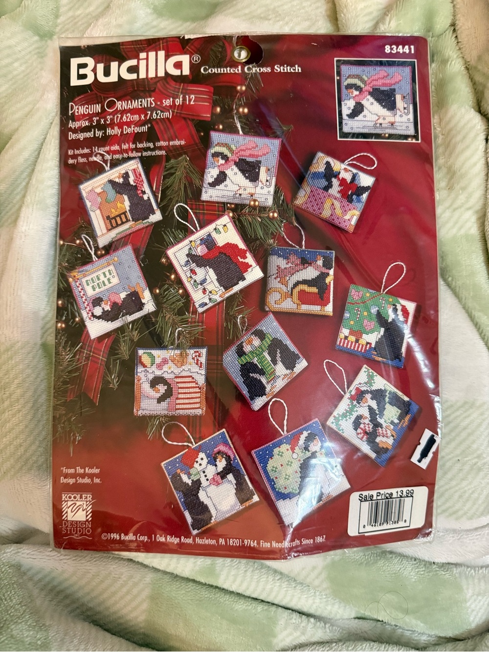 New Bucilla Penguin set of 12 Ornaments Counted Cross Stitch Kit -# 83441